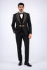 Costum Elegant de Ceremonie pentru Bărbați, 4 Piese Sacou, Pantalon, Vestă și Papion, Detalii cu Pietre -PG0253