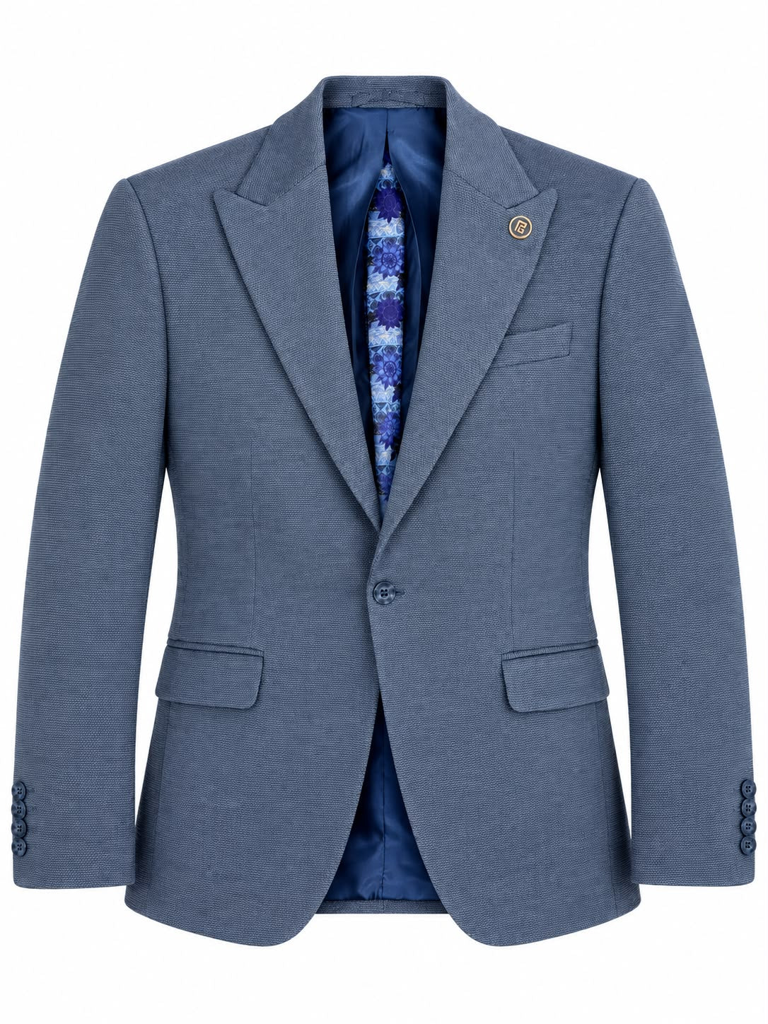 Sacou din Material cu Textură Punctată, cu Căptușeală cu Model – PG0264