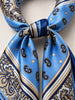 Eșarfă albastră cu model – PG0234