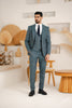 Costum Barbatesc, 3 piese, Sacou, Vesta si Pantalon, Textura Punctata, Verde Olive PG0015