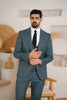 Costum Barbatesc, 3 piese, Sacou, Vesta si Pantalon, Textura Punctata, Verde Olive PG0015