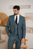 Costum Barbatesc, 3 piese, Sacou, Vesta si Pantalon, Textura Punctata, Verde Olive PG0015