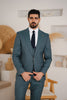 Costum Barbatesc, 3 piese, Sacou, Vesta si Pantalon, Textura Punctata, Verde Olive PG0015