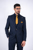 Costum Barbatesc, 3 piese, Sacou, Vesta si Pantalon, Textura Punctata, Bleomaren PG0027