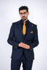 Costum Barbatesc, 3 piese, Sacou, Vesta si Pantalon, Textura Punctata, Bleomaren PG0027