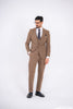 Costum Barbatesc, 3 piese, Sacou, Vesta si Pantalon, material elastic, Caramel PG0040
