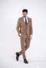 Costum Barbatesc, 3 piese, Sacou, Vesta si Pantalon, material elastic, Caramel PG0040