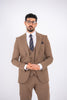 Costum Barbatesc, 3 piese, Sacou, Vesta si Pantalon, material elastic, Caramel PG0040