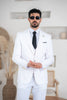 Costum Barbatesc, 3 piese, Sacou, Vesta si Pantalon, Material Textura Patratel, White PG0050
