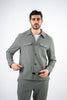 Costum Barbatesc, 2 piese, Sacou si Pantaloni, Material Grofat Lycra, Nasturi din Plastic, Gri Antracit PG0126