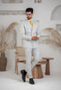 Costum Barbatesc, 2 piese, Sacou si pantalon, Material Fin, Nasturi Aurii, Gri Deschis PG0063