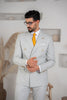 Costum Barbatesc, 2 piese, Sacou si pantalon, Material Fin, Nasturi Aurii, Gri Deschis PG0063
