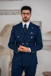 Costum Barbatesc, 2 piese, Sacou si pantalon, Material Fin, Nasturi Aurii, Parlament PG0064