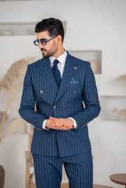 Costum Barbatesc, 2 piese, Sacou si pantalon, Material Texturat, Nasturi Aurii, Parlament PG0065