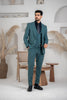 Costum Barbatesc, 3 piese, Sacou si Vesta si Pantalon, Material Texturat, Nasturi din Plastic, Menta PG0084