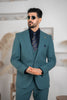 Costum Barbatesc, 3 piese, Sacou si Vesta si Pantalon, Material Texturat, Nasturi din Plastic, Menta PG0084