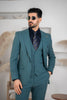 Costum Barbatesc, 3 piese, Sacou si Vesta si Pantalon, Material Texturat, Nasturi din Plastic, Menta PG0084