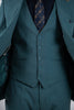 Costum Barbatesc, 3 piese, Sacou si Vesta si Pantalon, Material Texturat, Nasturi din Plastic, Menta PG0084
