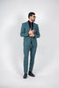 Costum Barbatesc, 3 piese, Sacou si Vesta si Pantalon, Material Texturat, Nasturi din Plastic, Menta PG0084