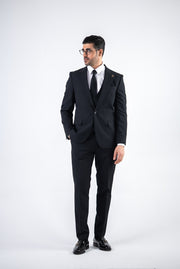 Costum Barbatesc, 3 piese, Sacou si Vesta si Pantalon, Material Texturat, Nasturi din Plastic, PG0089