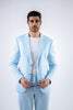 Costum barbatesc de vara, 2 piese sacou si pantalon , nuanta bleu, PG0094