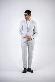 Costum barbatesc de vara, 2 piese, pantalon si sacou,culoarea gri-gheata,PG0180