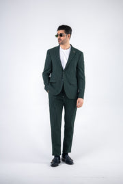 Costum barbatesc de vara, 2 piese, pantalon si sacou, culoarea verde smarald, PG0188