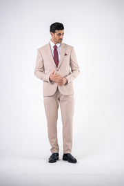 Costum Barbatesc, 2 piese, Sacou si Pantalon,culoarea crem,PG0190