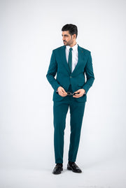 Costum Barbatesc, 2 piese, Sacou si Pantalon,culoarea verde petrol,PG0196