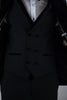 Costum elegant de ceremonie, 4 piese, sacou,vesta si pantalon, cu detalii de catifea PG0087