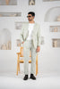 Costum barbatesc de vara, 2 piese sacou si pantalon , nuanta verde olive, PG0101