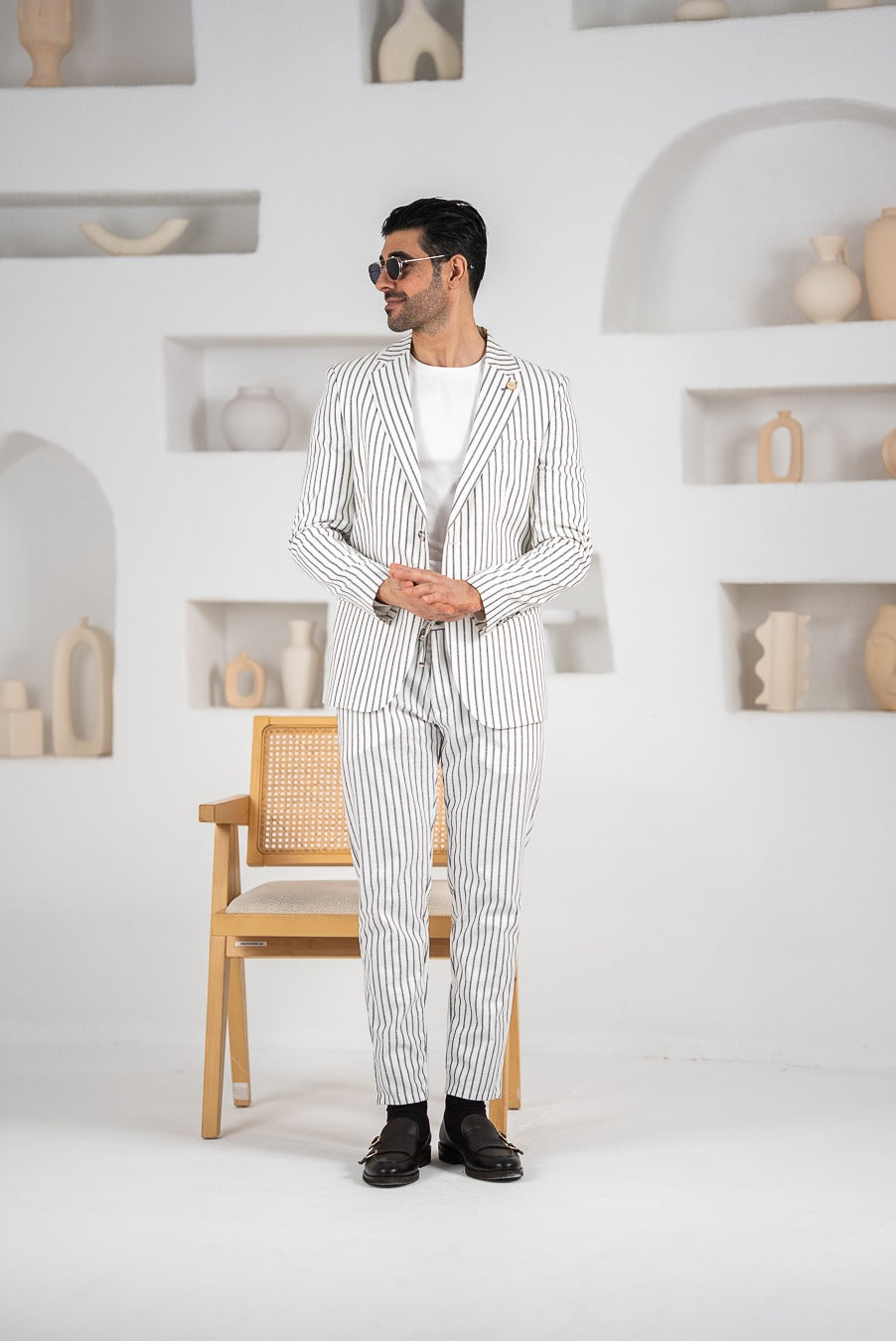 Costum barbatesc de vara, 2 piese sacou si pantalon , nuanta gri-petrol, PG0121
