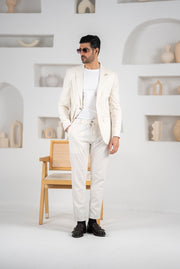 Costum barbatesc de vara, 2 piese sacou si pantalon , nuanta bej-sapmanie, PG0102