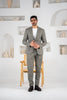 Costum barbatesc de vara, 2 piese sacou si pantalon , nuanta gri, PG0104