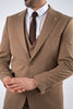 Costum Barbatesc, 3 piese, Sacou si Vesta si Pantalon,nuanta maro-tabac,PG0115