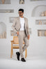 Costum barbatesc de vara, 2 piese, pantalon si sacou, culoarea warm grej,PG0172