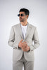 Costum barbatesc de vara, 2 piese, pantalon si sacou, culoarea gri perlat, PG0173