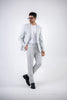 Costum barbatesc de vara, 2 piese, pantalon si sacou,culoarea gri-gheata,PG0180