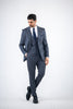 Costum Barbatesc, 3 piese, Sacou si Vesta si Pantalon,culoarea albastru-antracit, PG0198