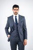 Costum Barbatesc, 3 piese, Sacou si Vesta si Pantalon,culoarea albastru-antracit, PG0198