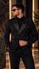 Costum Elegant de Ceremonie pentru Bărbați, 4 Piese Sacou, Pantalon, Vestă și Papion, Detalii cu Pietre -PG0252